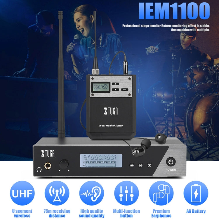 XTUGA IEM1100 Professional Wireless In Ear Monitor System, 1 BodyPacks, 2 BodyPacks, 4 BodyPacks, 5 BodyPacks
