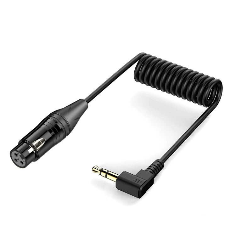 Gold Plated Connector Copper Core Right Angle Coiled Audio Cable, Length: 0.5m, 3.5mm to XLR Male, 3.5mm to XLR Female