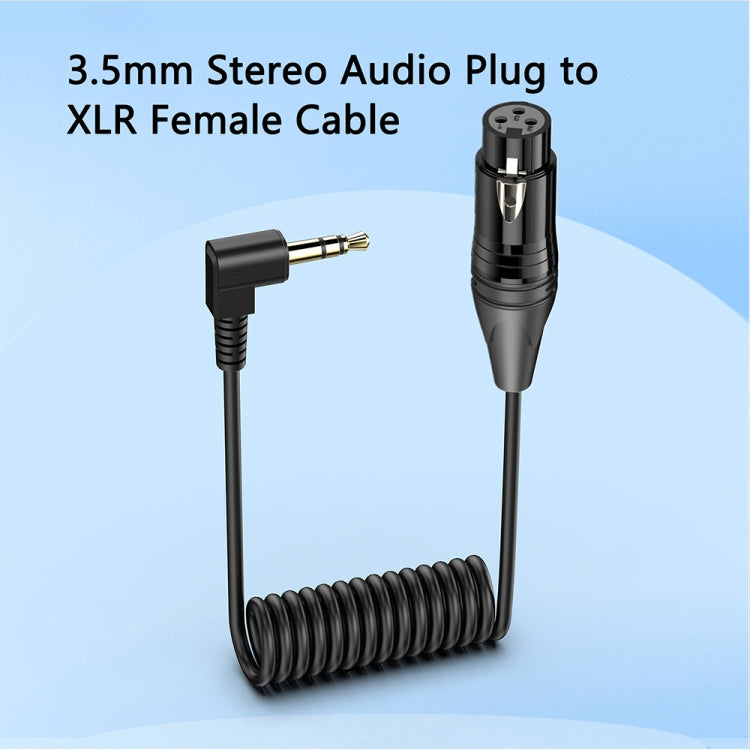 Gold Plated Connector Copper Core Right Angle Coiled Audio Cable, Length: 0.5m, 3.5mm to XLR Male, 3.5mm to XLR Female
