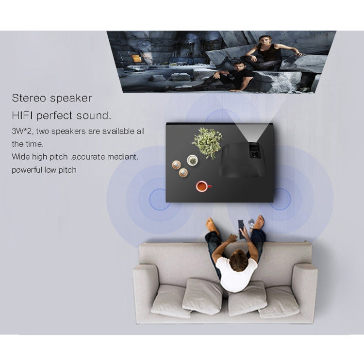 YG610 1280x768P Portable Home Theater LED HD Digital Projector, Support Mobile Phone Plug-in Connection