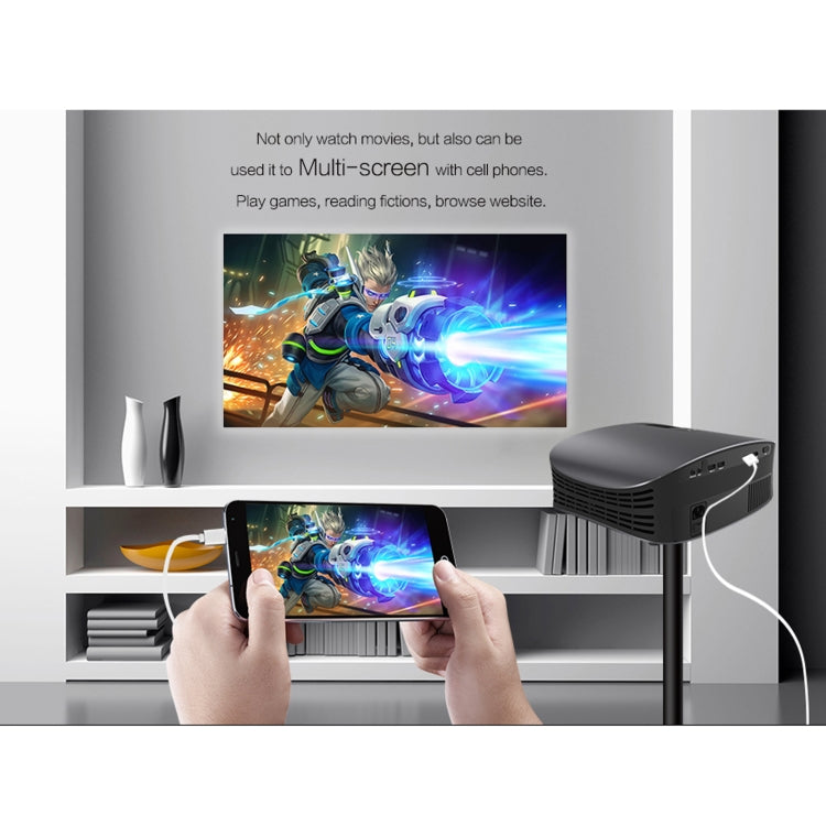 YG610 1280x768P Portable Home Theater LED HD Digital Projector, Support Mobile Phone Plug-in Connection