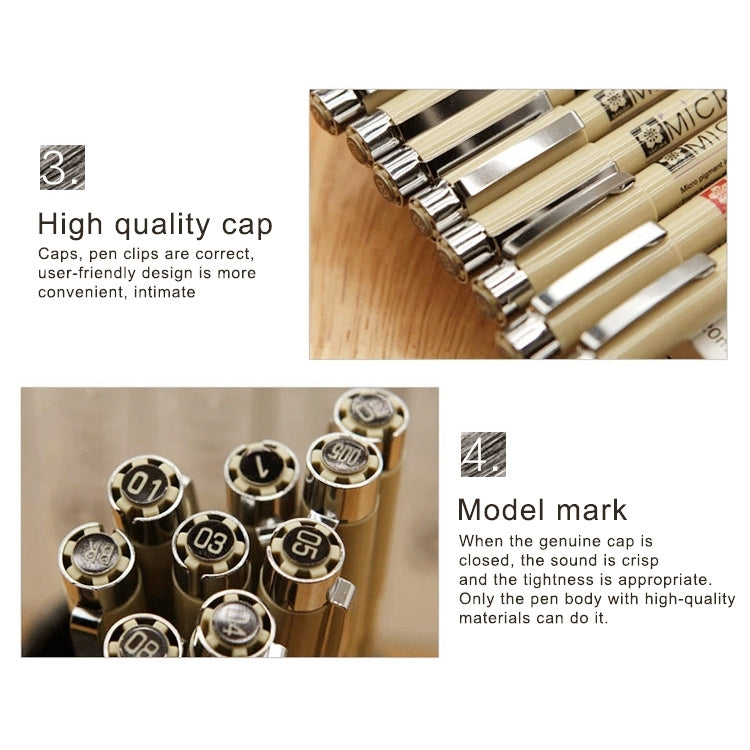 2 PCS Archival Pigment Ink Drawing Fineliner Pens Nib Manga Micron Pen, 0.25mm, 0.3mm, 0.35mm, 0.45mm, 0.5mm
