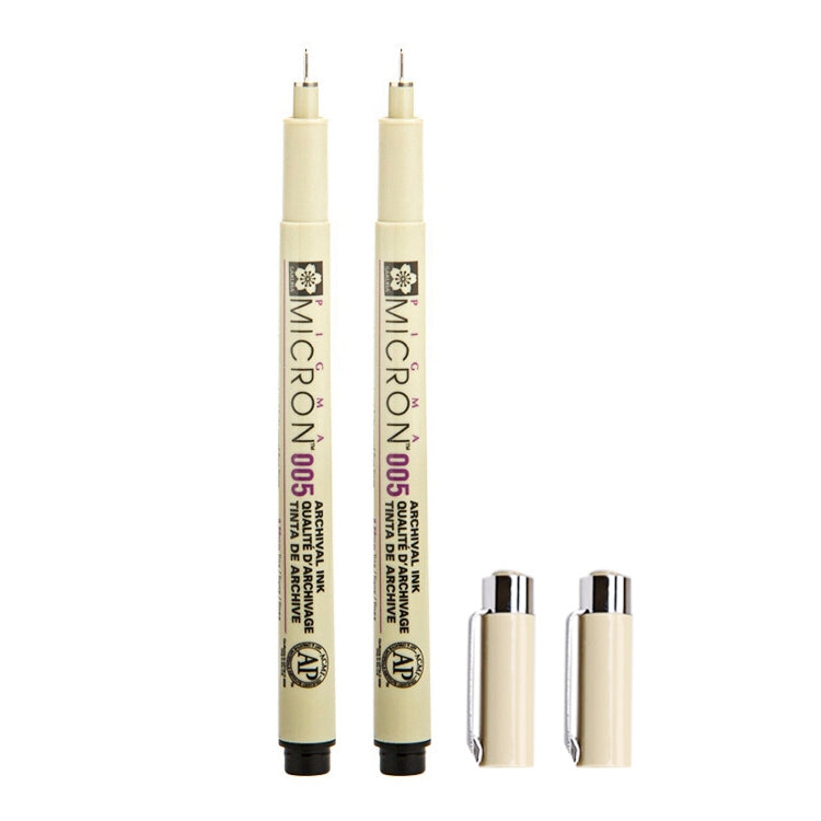 2 PCS Archival Pigment Ink Drawing Fineliner Pens Nib Manga Micron Pen, 0.25mm, 0.3mm, 0.35mm, 0.45mm, 0.5mm