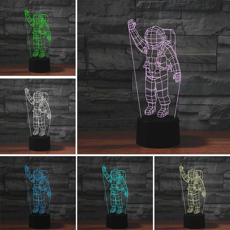 Astronaut Shape 3D Colorful LED Vision Light Table Lamp, USB Touch Version, USB Touch Version