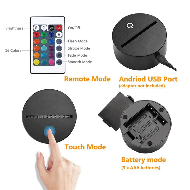 Astronaut Shape 3D Colorful LED Vision Light Table Lamp, USB Touch Version, USB Touch Version