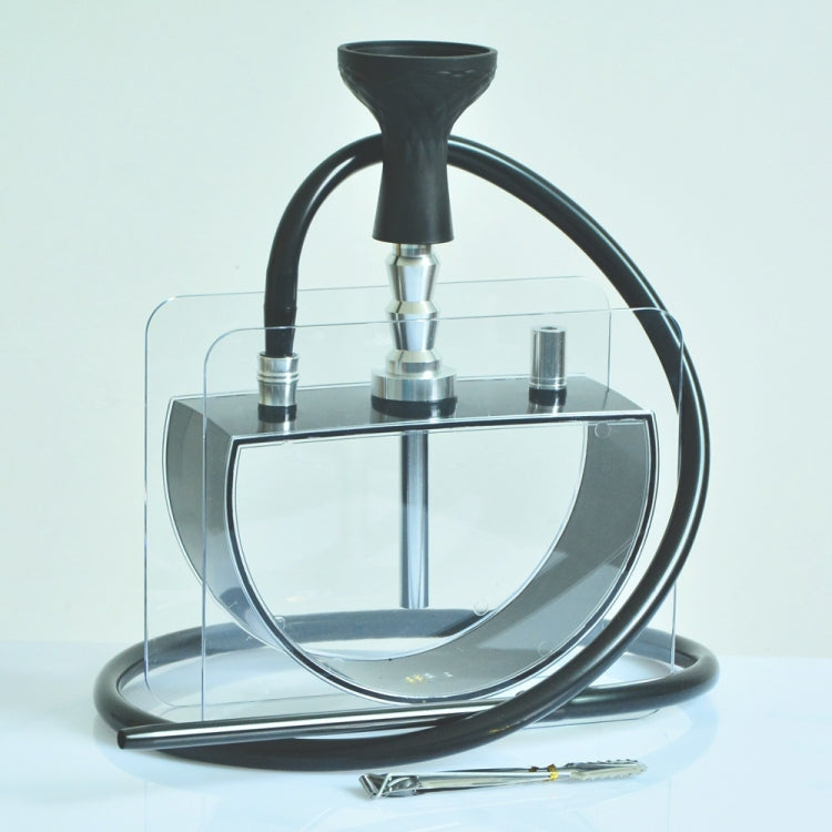 Acrylic Half Round Pot Single Pipe Hookah Set, Single Pipe