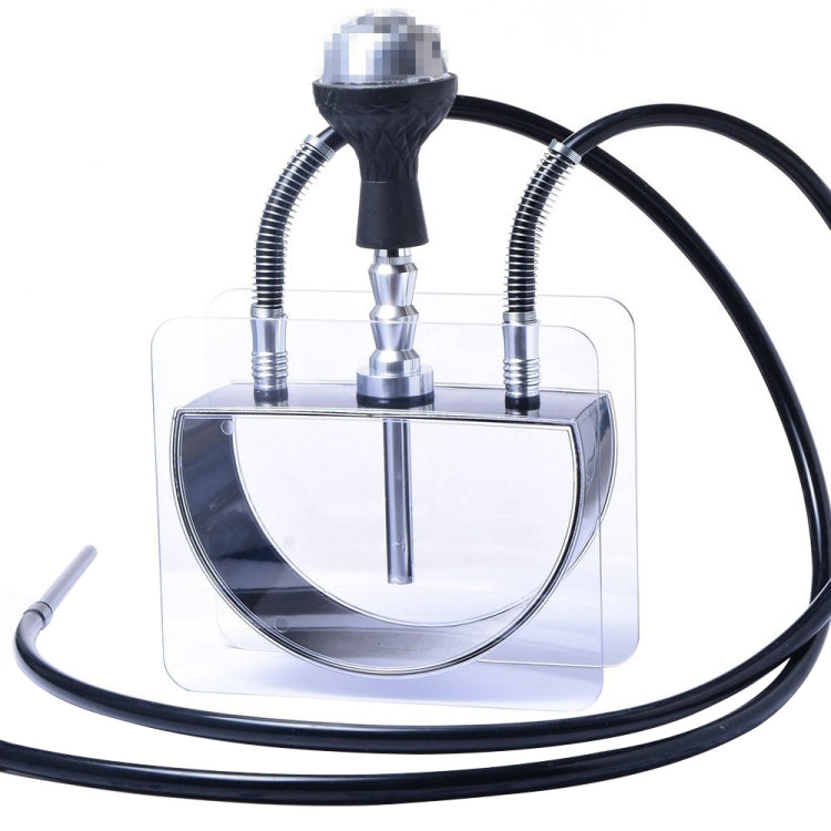 Acrylic Half Round Pot Double Pipe Hookah Set, Half Round Double Pipe
