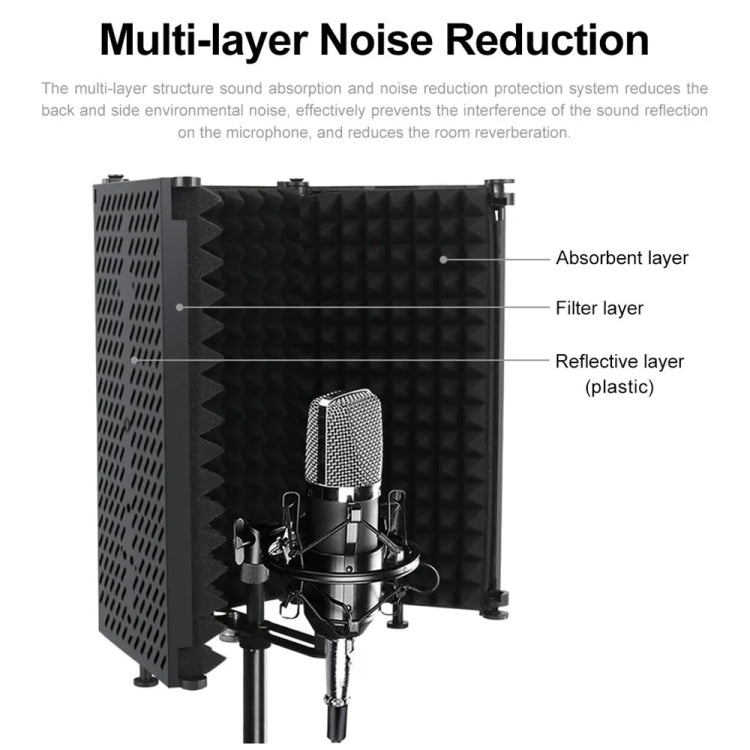 XTUGA P73 Foldable Recording Microphone Isolation Shield, P73