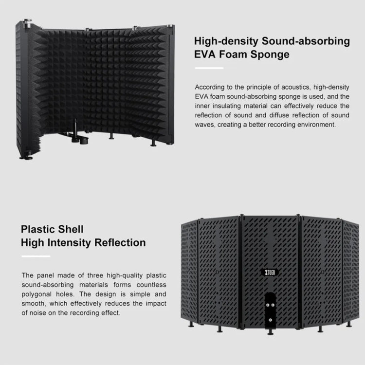 XTUGA P73 Foldable Recording Microphone Isolation Shield, P73