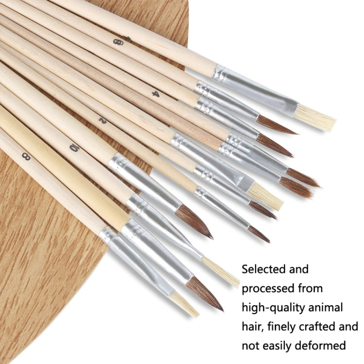 Bristle And Horsehair Hand-Painted Paint Pen Log Brush Set, Hand-Painted Pen