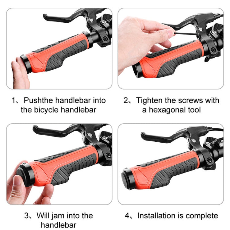 1 Pair Bicycle MTB Bike Handlebar Grips Rubber Anti-Slip Racing Bike Grip, 009