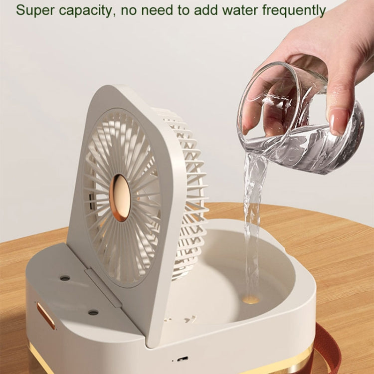 2.5L Dual Spray Humidifying Fan with Ambient Light Aroma Diffuser, USB Plug, Rechargeable 4000mAh