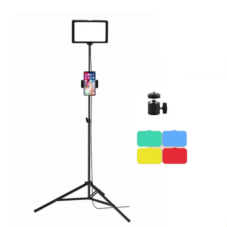 8 Inch 3200-5500K Three-color Temperature Photography Flat-panel Live Fill Light,Spec:, Small Tripod, 30cm Bracket, 42cm Bracket, 0.5m Bracket, 0.5m Bracket +Bluetooth RC, 2.1m Bracket, 2.1m Bracket+Bluetooth RC, Overhead Bracket