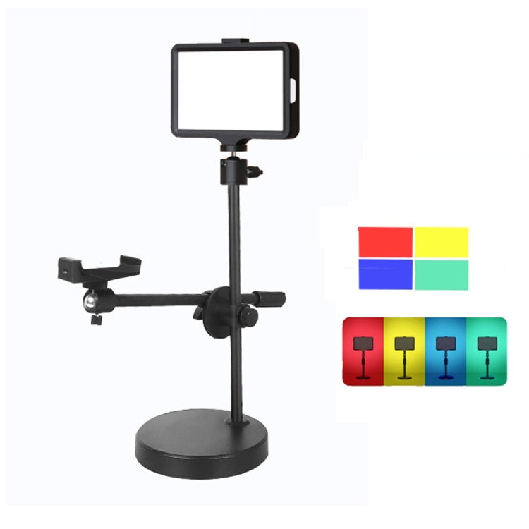 8 Inch 3200-5500K Three-color Temperature Photography Flat-panel Live Fill Light,Spec:, Small Tripod, 30cm Bracket, 42cm Bracket, 0.5m Bracket, 0.5m Bracket +Bluetooth RC, 2.1m Bracket, 2.1m Bracket+Bluetooth RC, Overhead Bracket