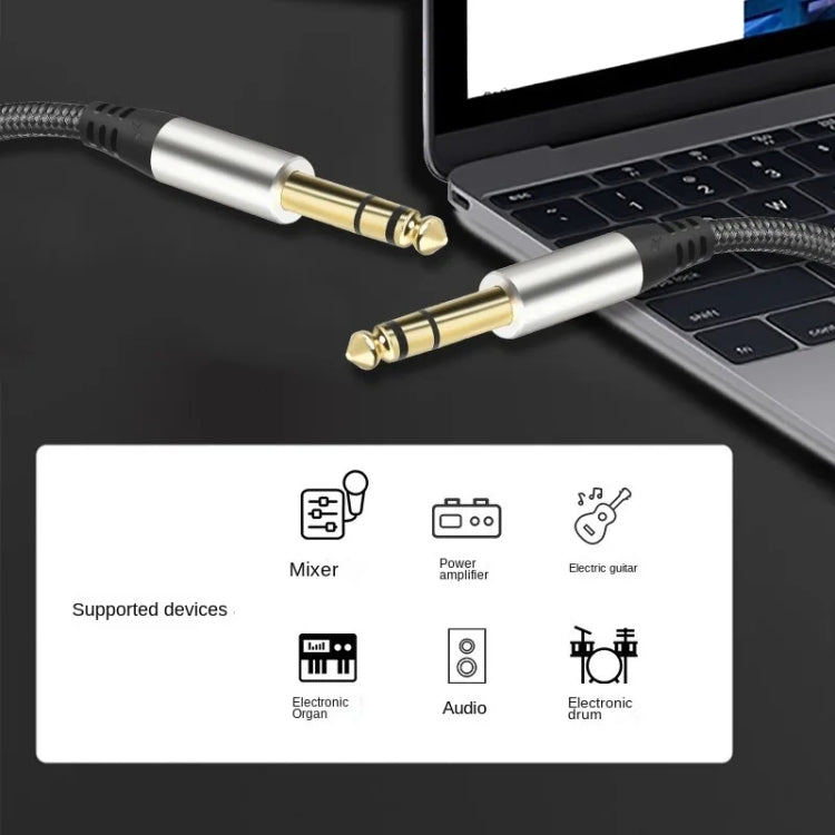 Audio Mixing Console Amplifier Drum Connection Cable 6.35MM Male To Male Audio Cable 28AWG OD4.0MM, 1m, 1.5m, 2m, 3m, 5m, 10m