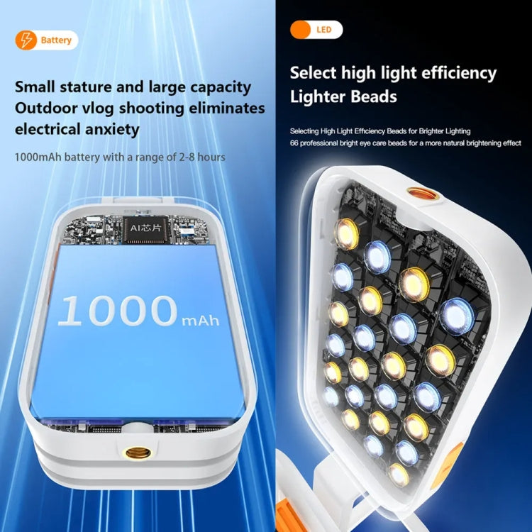 D2 Pro Mini RGB Fill Light Pocket Light with Mobile Phone Holder