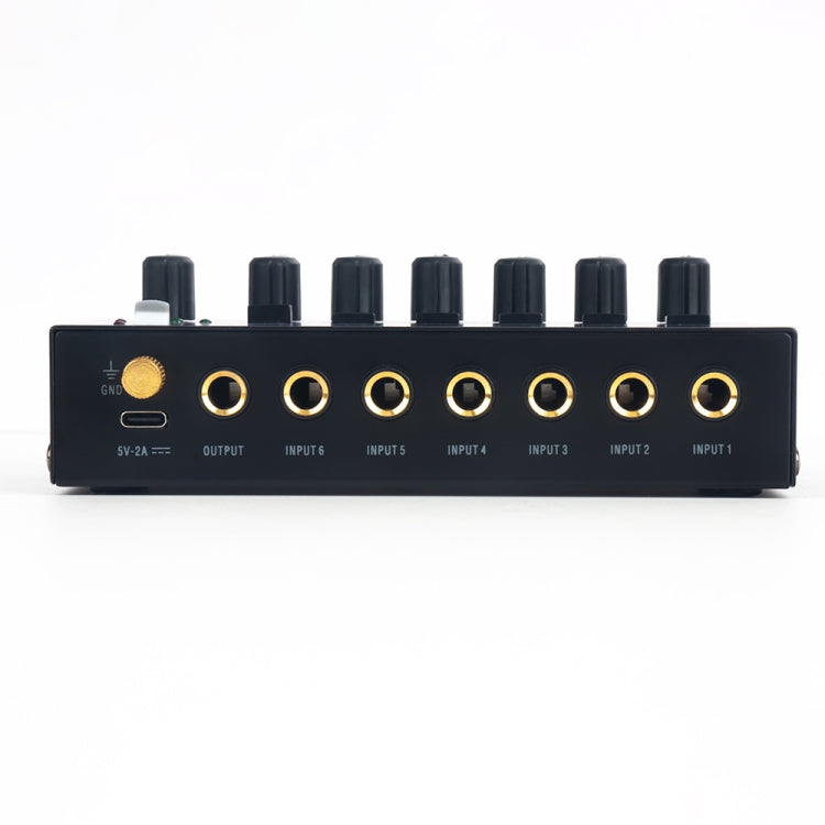 Ultra-Compact Low-Noise 6 Channel Stereo Audio Mixer, US Plug, MIX600
