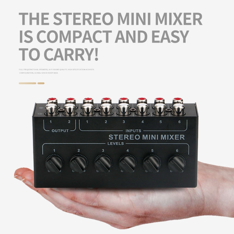 Audio Stereo Hub 6-Channel Passive Mixer Controller, CX600
