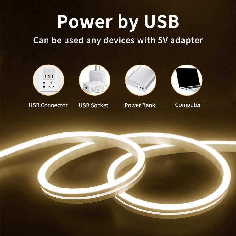 LIXINCORDA 2m 5V USB Touch Control LED Light Strip Flexible Neon Silicone Soft Strip, USB Touch Control (Pink), USB Touch Control (Warm White), USB Touch Control (Blue)