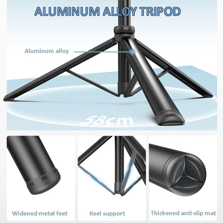 2m Metal Tripod Selfie Stick With 4 Expansion Interfaces & D07 Fill Light for Phone Camera, With D07 Fill Light