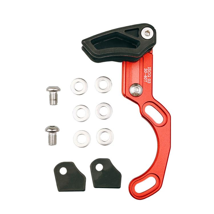 Bicycle Front Derailleur Single-Plate Positive Negative Tooth Chain Guide, ISG03 Model Black, ISG03 Model Red, ISG05 Model Black, ISG05 Model Red, BB Center Shaft Model Black, BB Center Shaft Model Red