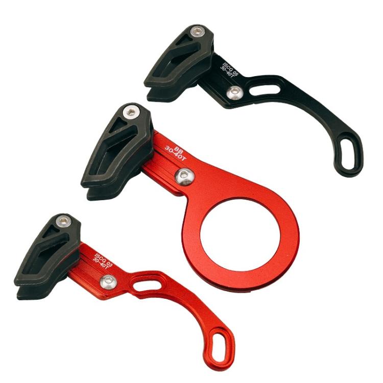 Bicycle Front Derailleur Single-Plate Positive Negative Tooth Chain Guide, ISG03 Model Black, ISG03 Model Red, ISG05 Model Black, ISG05 Model Red, BB Center Shaft Model Black, BB Center Shaft Model Red