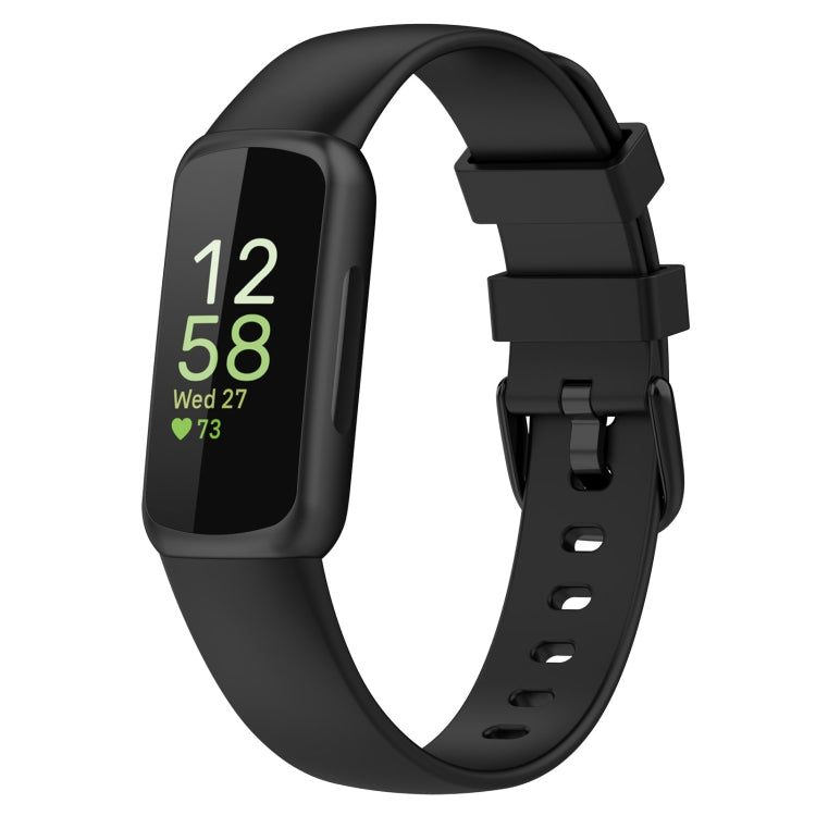 For Fitbit Inspire3 Solid Color Silicone Watch Band, L Size, S Size