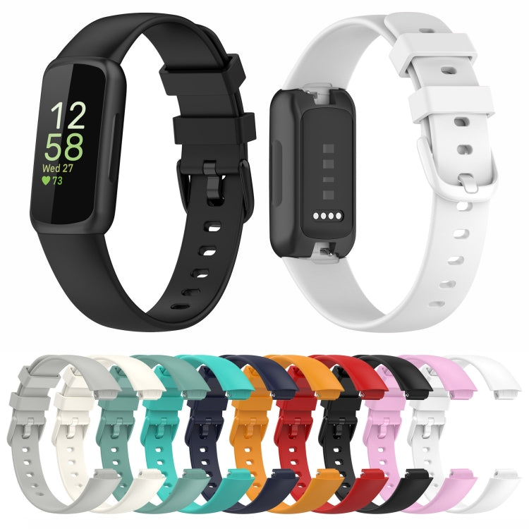 For Fitbit Inspire3 Solid Color Silicone Watch Band, L Size, S Size