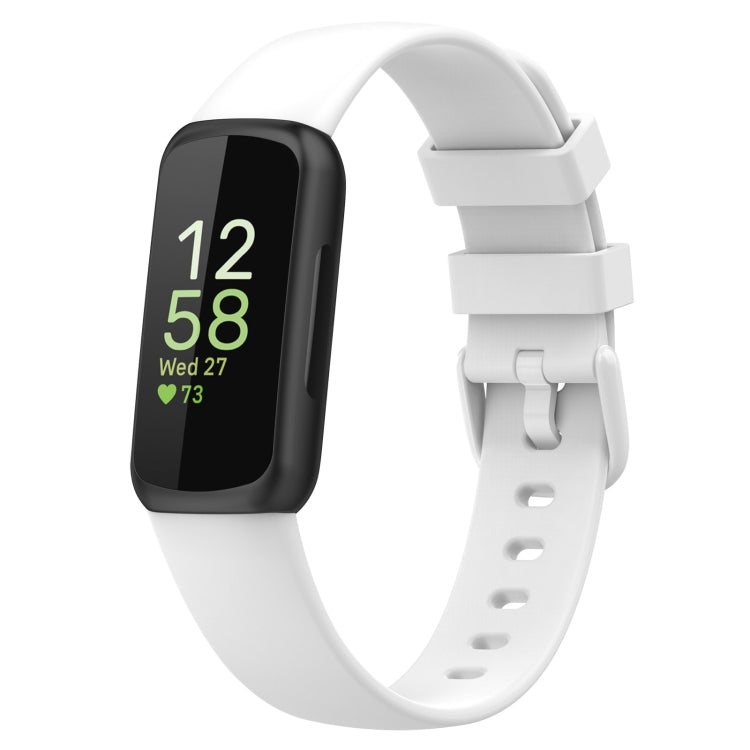 For Fitbit Inspire3 Solid Color Silicone Watch Band, L Size, S Size