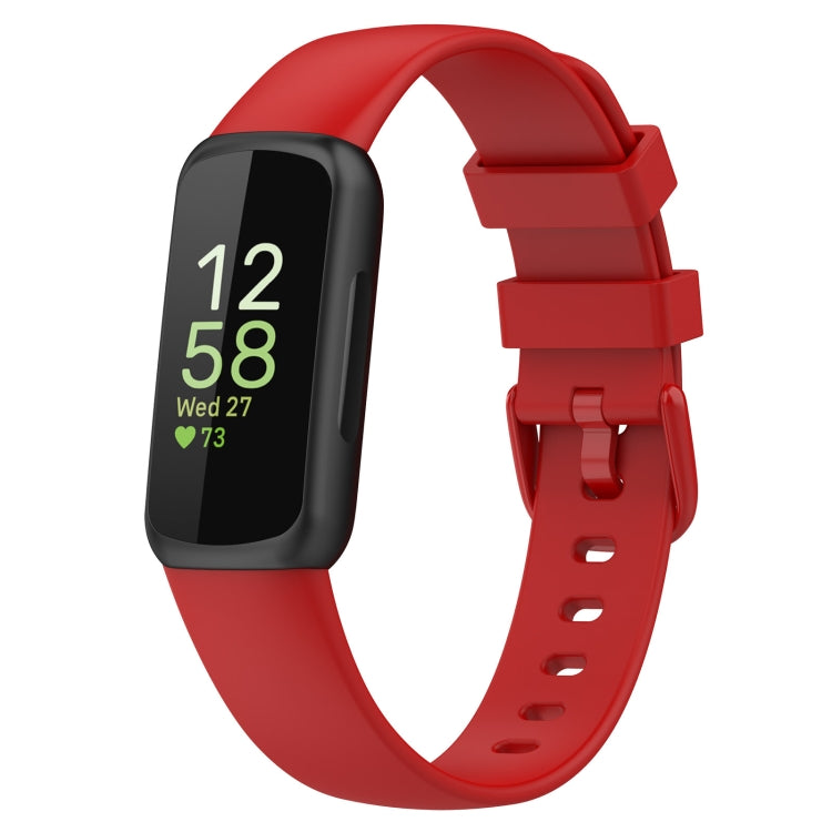 For Fitbit Inspire3 Solid Color Silicone Watch Band, L Size, S Size