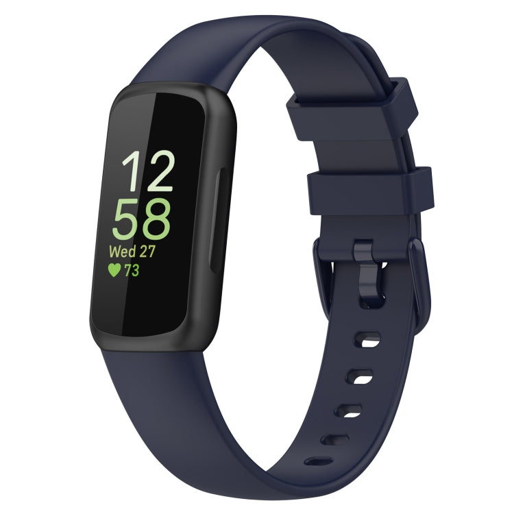 For Fitbit Inspire3 Solid Color Silicone Watch Band, L Size, S Size
