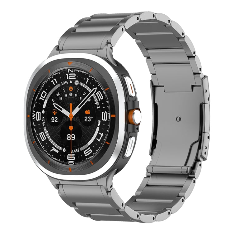 Three Beads Tortoise Buckle Titanium Steel Watch Band, For Samsung Galaxy Watch Ultra 47mm
