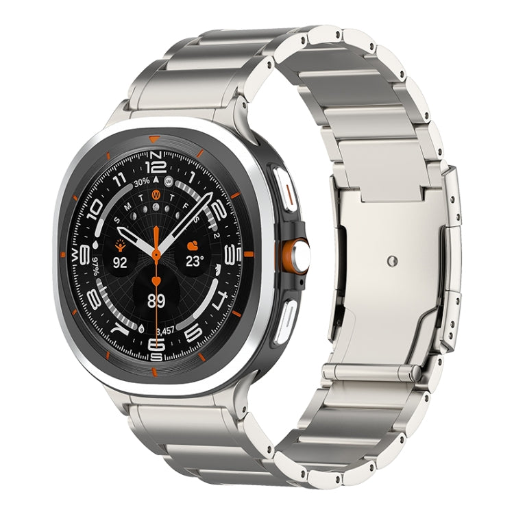 Three Beads Tortoise Buckle Titanium Steel Watch Band, For Samsung Galaxy Watch Ultra 47mm
