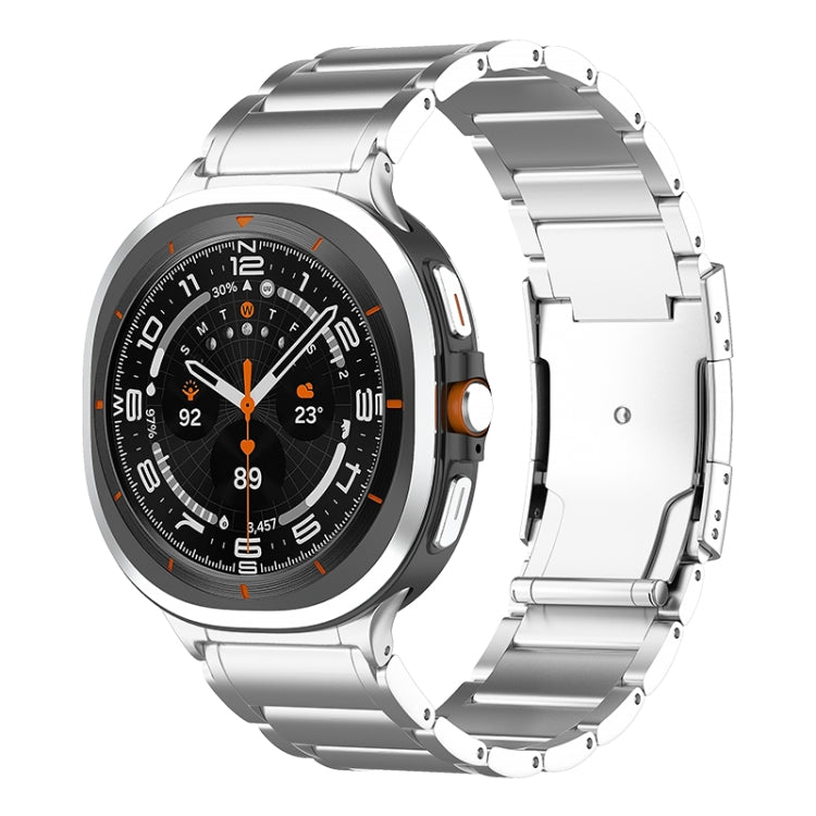 Three Beads Tortoise Buckle Titanium Steel Watch Band, For Samsung Galaxy Watch Ultra 47mm
