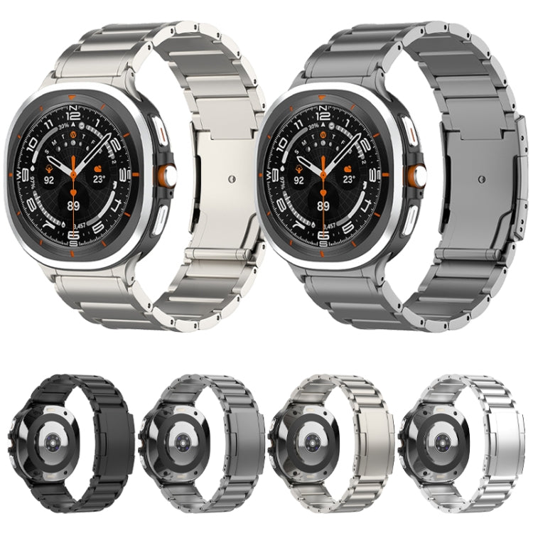 Three Beads Tortoise Buckle Titanium Steel Watch Band, For Samsung Galaxy Watch Ultra 47mm