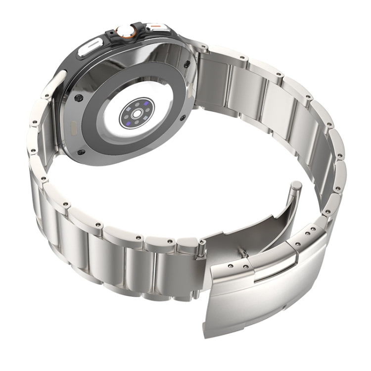 Three Beads Tortoise Buckle Titanium Steel Watch Band, For Samsung Galaxy Watch Ultra 47mm