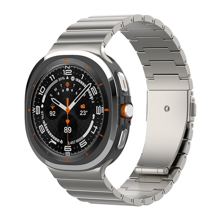 One Bead Flat Buckle Pure Titanium Watch Band, For Samsung Galaxy Watch Ultra 47mm