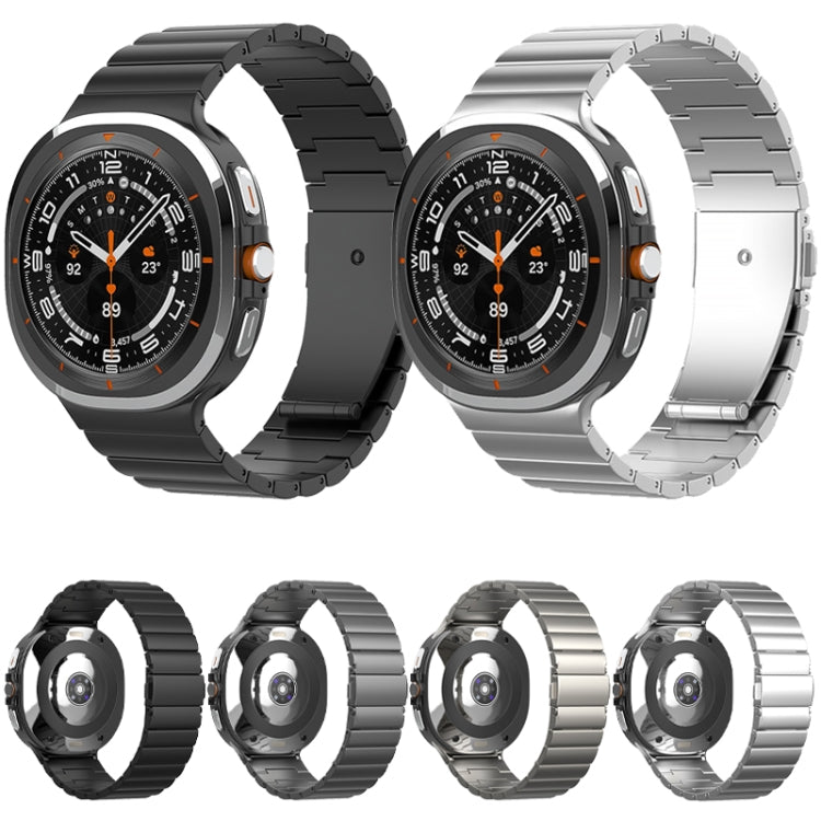 One Bead Flat Buckle Pure Titanium Watch Band, For Samsung Galaxy Watch Ultra 47mm