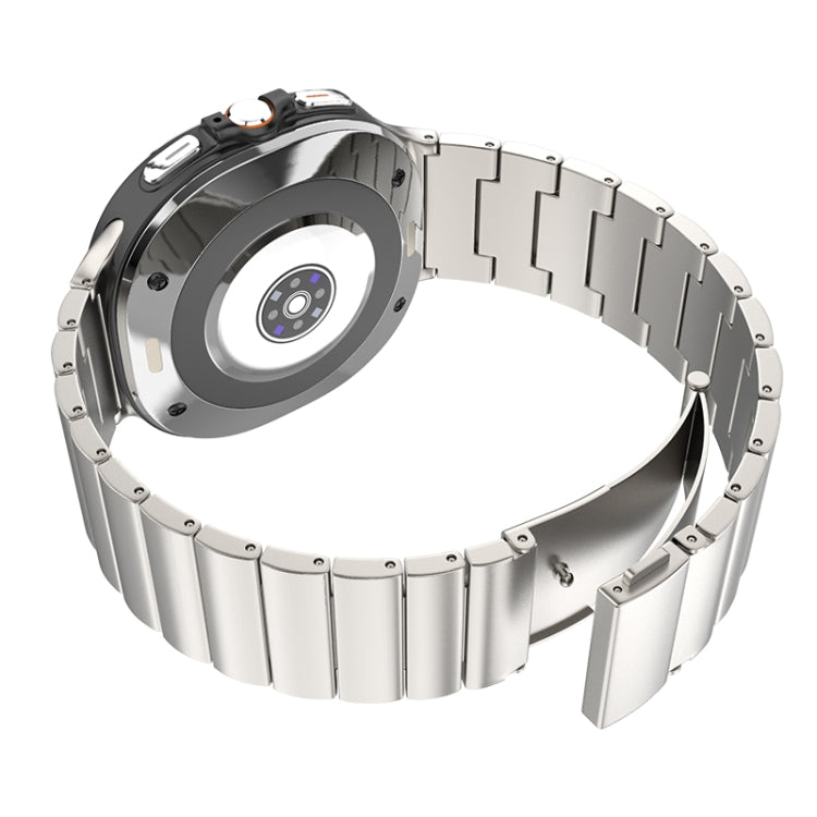 One Bead Flat Buckle Pure Titanium Watch Band, For Samsung Galaxy Watch Ultra 47mm
