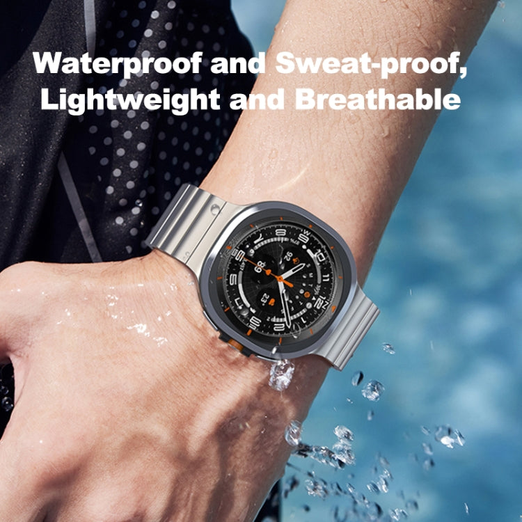 One Bead Flat Buckle Pure Titanium Watch Band, For Samsung Galaxy Watch Ultra 47mm