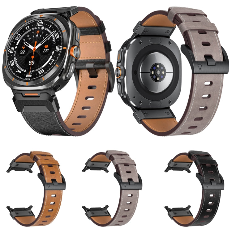 Mecha Style Leather Watch Band, For Samsung Galaxy Watch Ultra 47mm