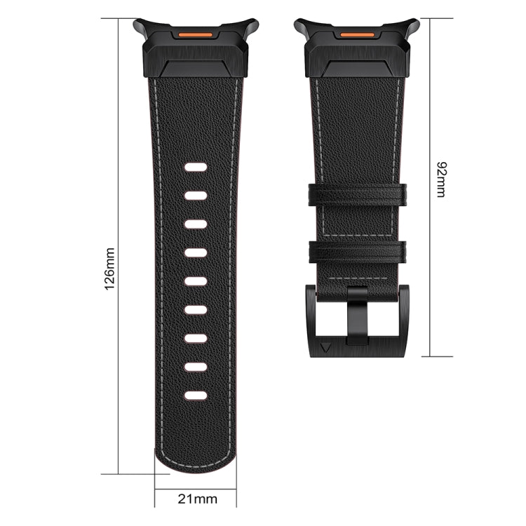 Mecha Style Leather Watch Band, For Samsung Galaxy Watch Ultra 47mm