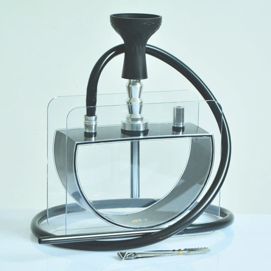 Acrylic Half Round Pot Single Pipe Hookah Set, Single Pipe
