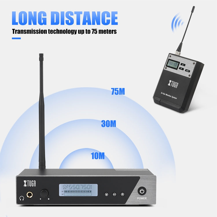 XTUGA IEM1100 UHF Wireless Stage Singer In-Ear Monitor System Single BodyPack Receiver