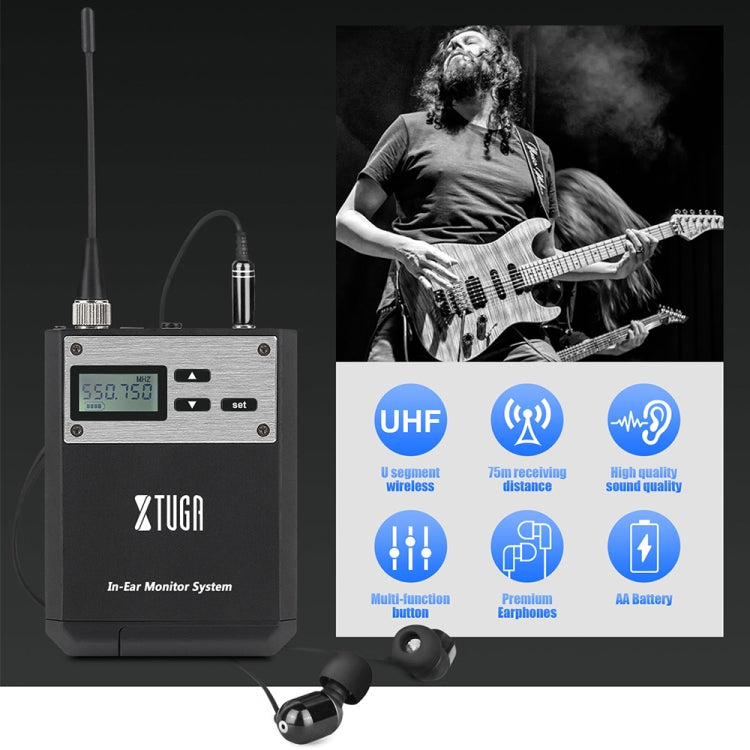 XTUGA IEM1100 UHF Wireless Stage Singer In-Ear Monitor System Single BodyPack Receiver