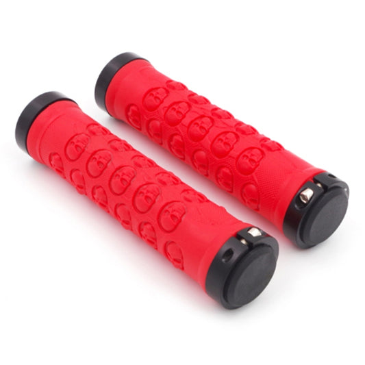 1 Pair AG23 Skull Style Bicycle MTB Bike Lock-on Rubber Handlebar Grips, AG23, Skull Style