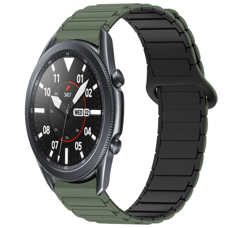 Dual Color Magnetic Buckle Silicone Watch Band, For Samsung Galaxy Watch3 45mm