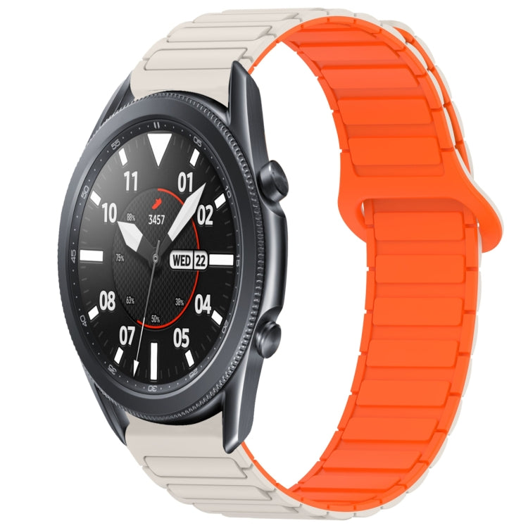 Dual Color Magnetic Buckle Silicone Watch Band, For Samsung Galaxy Watch3 45mm