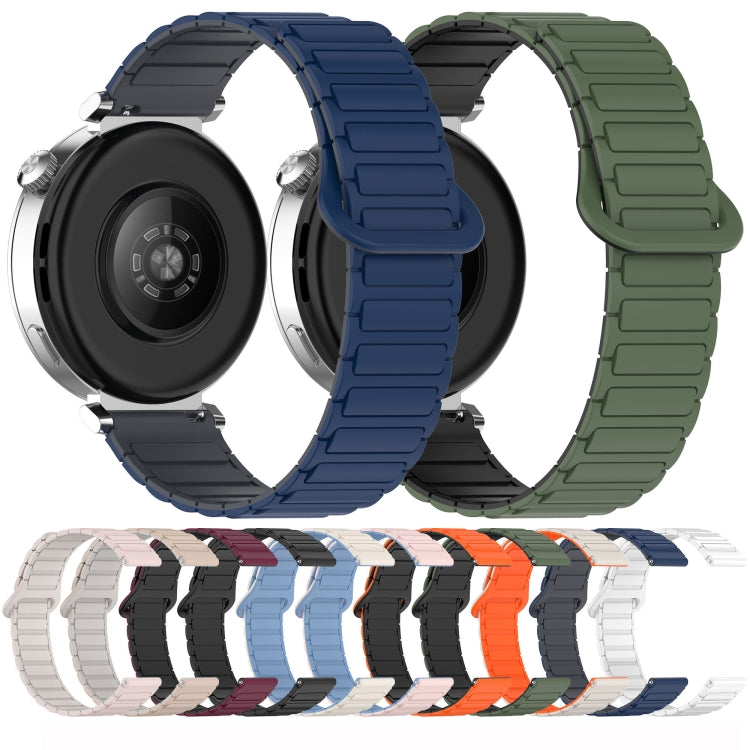 Dual Color Magnetic Buckle Silicone Watch Band, For Samsung Galaxy Watch3 45mm