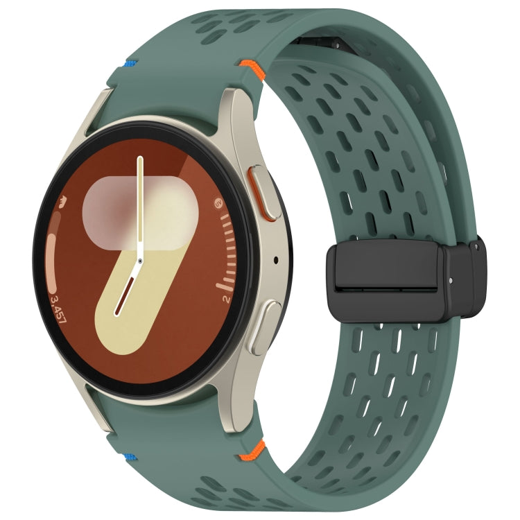 Holes Style Stitched Folding Buckle Silicone Watch Band, For Samsung Galaxy Watch 7 40 / 44mm